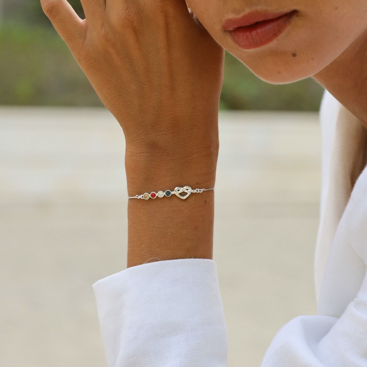 Ties of the Heart - Personalized Adjustable Birthstone Bracelet