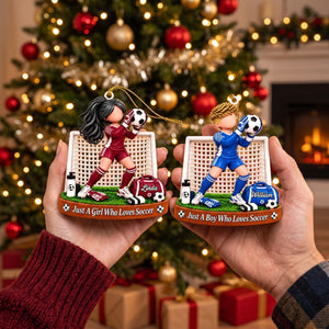 Soccer Goalie Gift - Just A Boy/Girl Who Loves Soccer Personalized Christmas Ornament