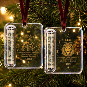 Custom Name – Personalized Zodiac Christmas Cash Ornament