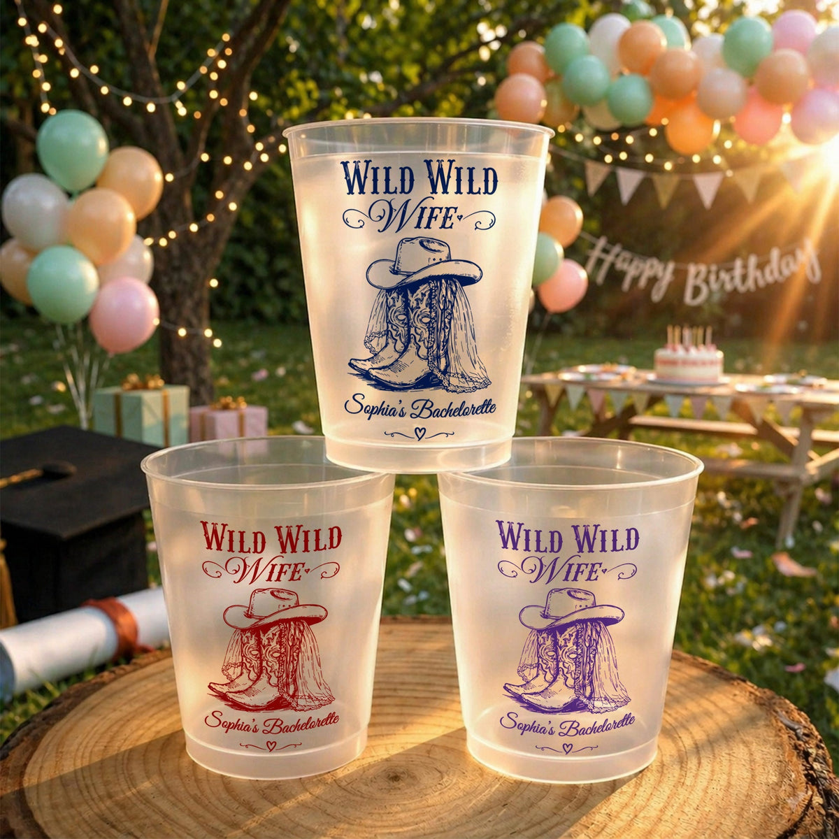 Wild Wild Wife, Personalized Frosted Cups, Gift For Bride and Bestie