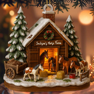 Customize Your Own Charming Horse Farm Ornament Personalized Wood Ornament Gift For Horse Lovers