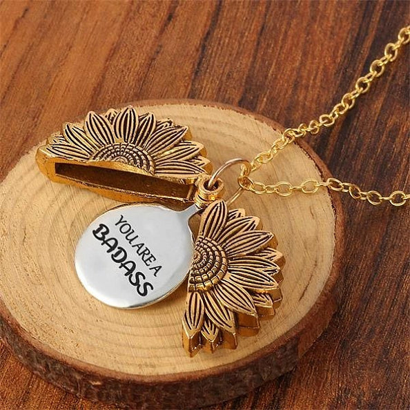 You Are A Badass-Sunflower Necklace