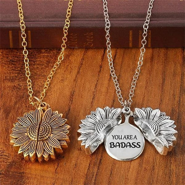 You Are A Badass-Sunflower Necklace