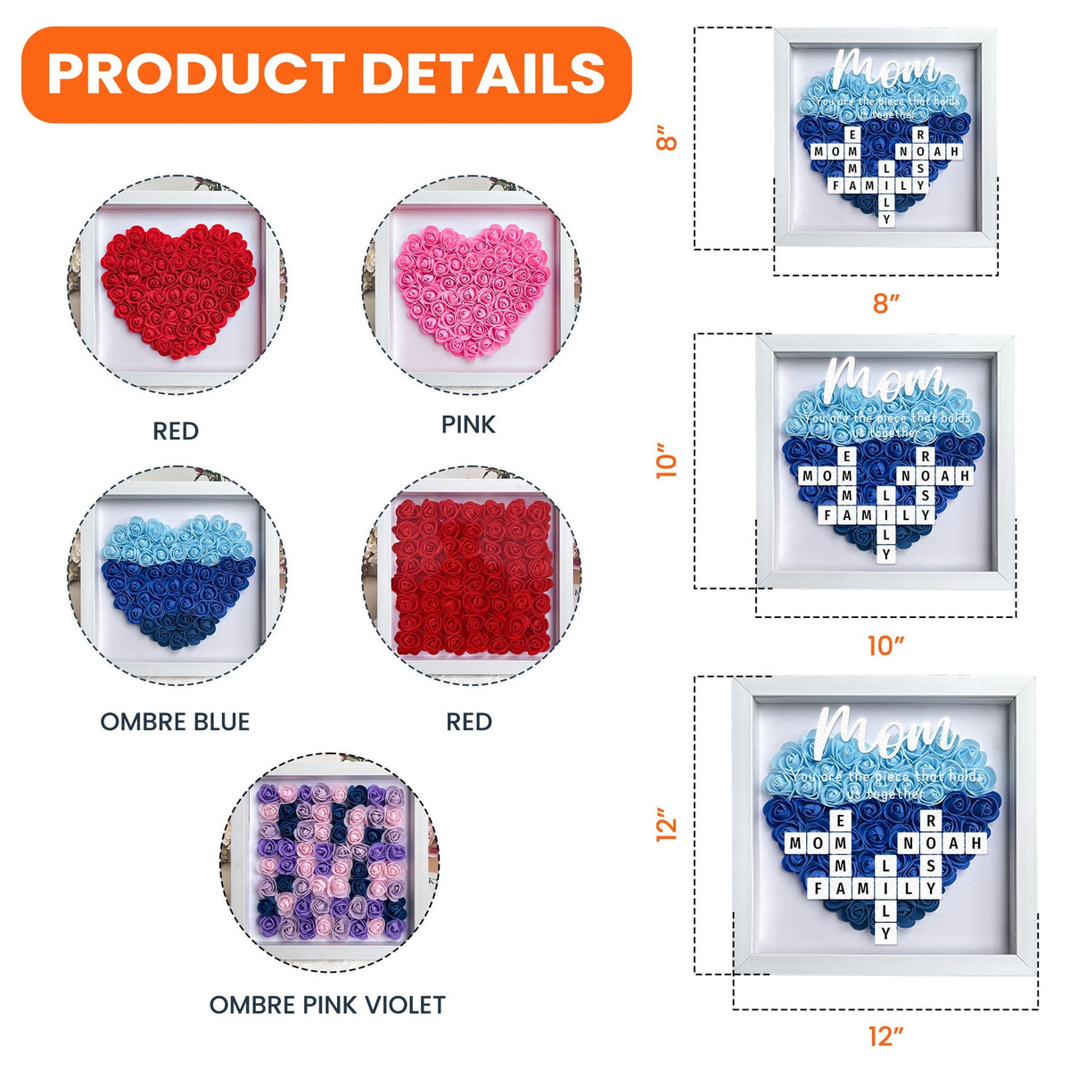 You Are The Piece That Holds Us Together - Personalized Flower Shadow Box With LED Light