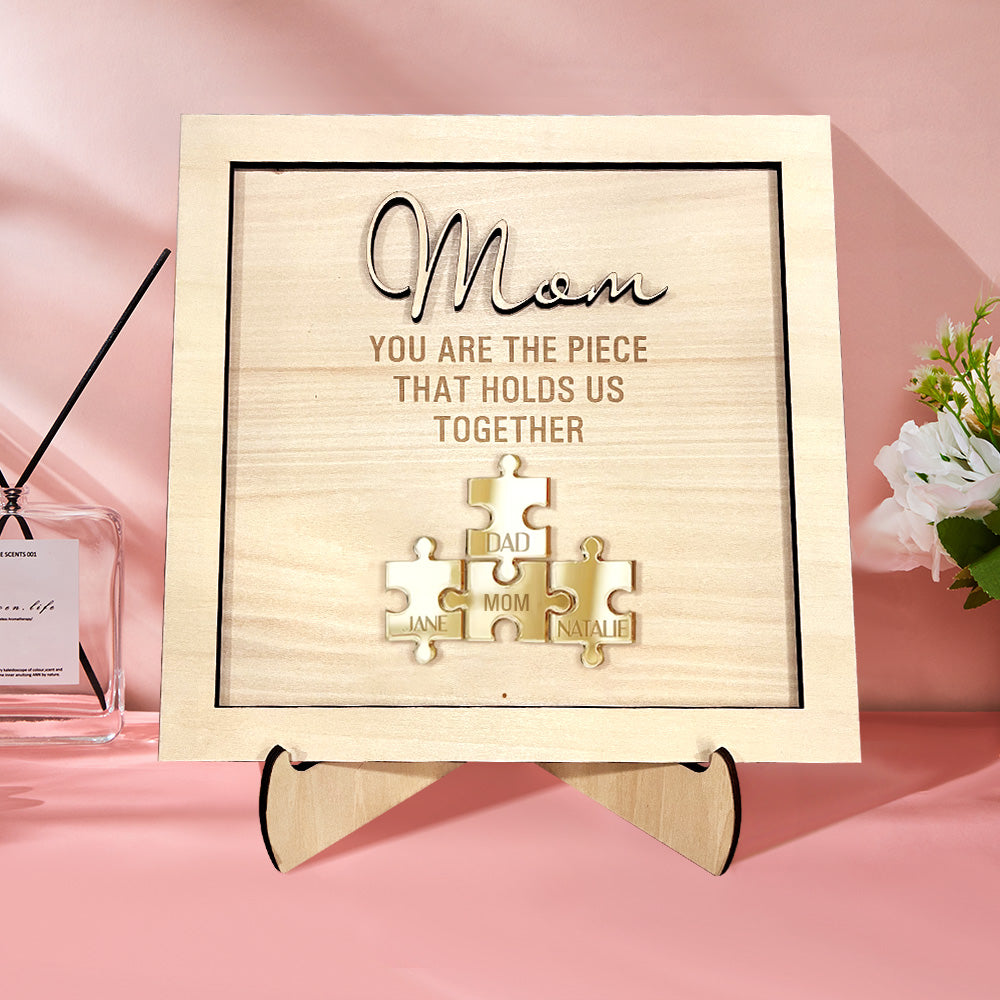 Personalized Mom Puzzle Plaque - 2 Layers Wooden Plaque