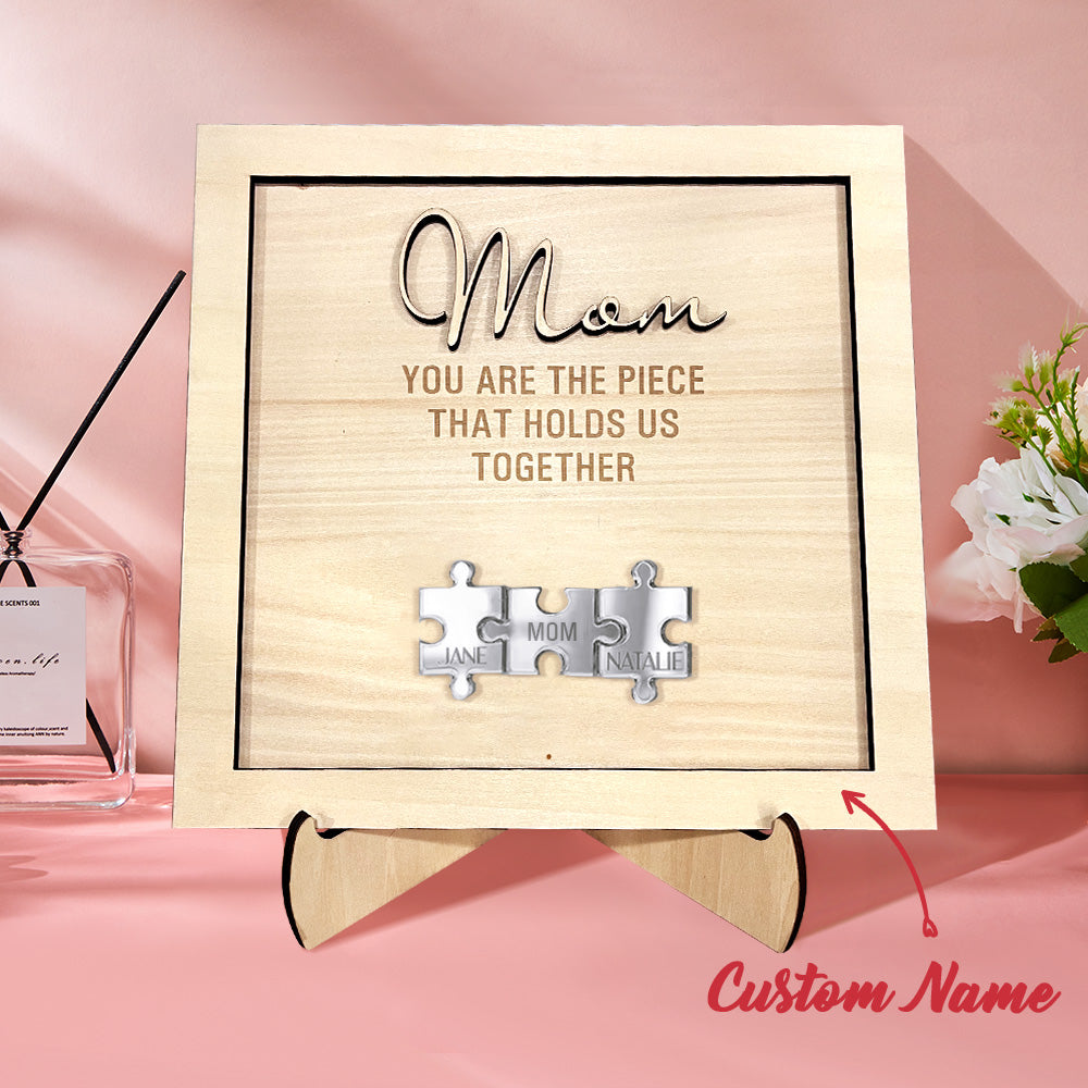 Personalized Mom Puzzle Plaque - 2 Layers Wooden Plaque