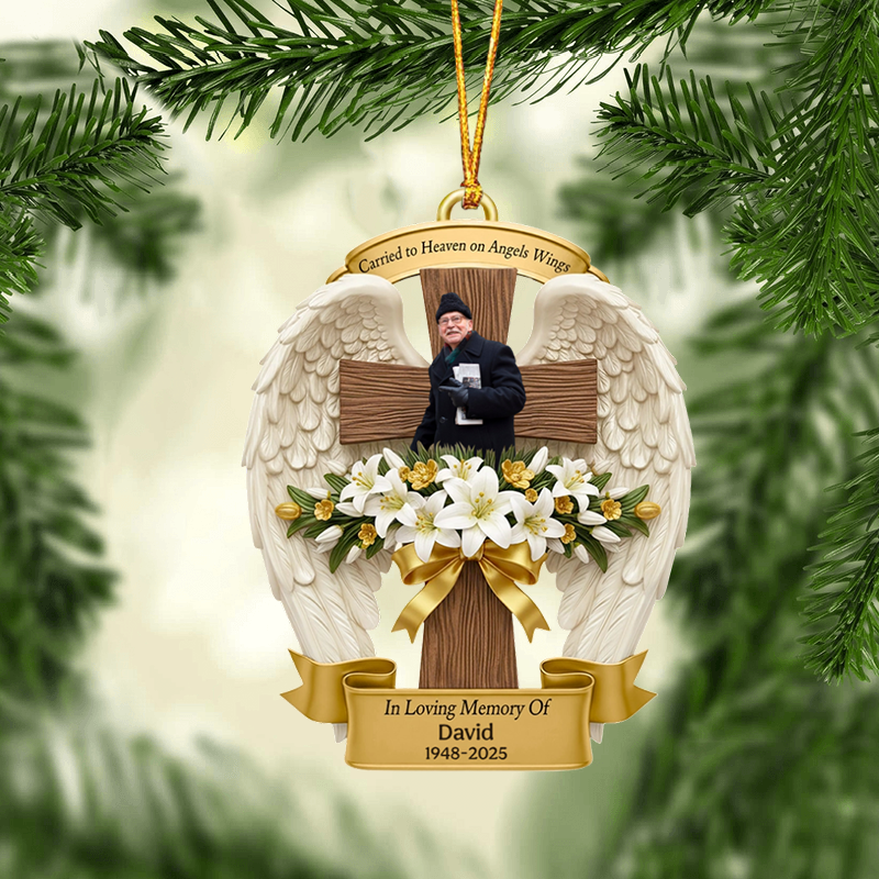 Angel Wings Christmas Ornament Personalized Photo Gifts For Heaven