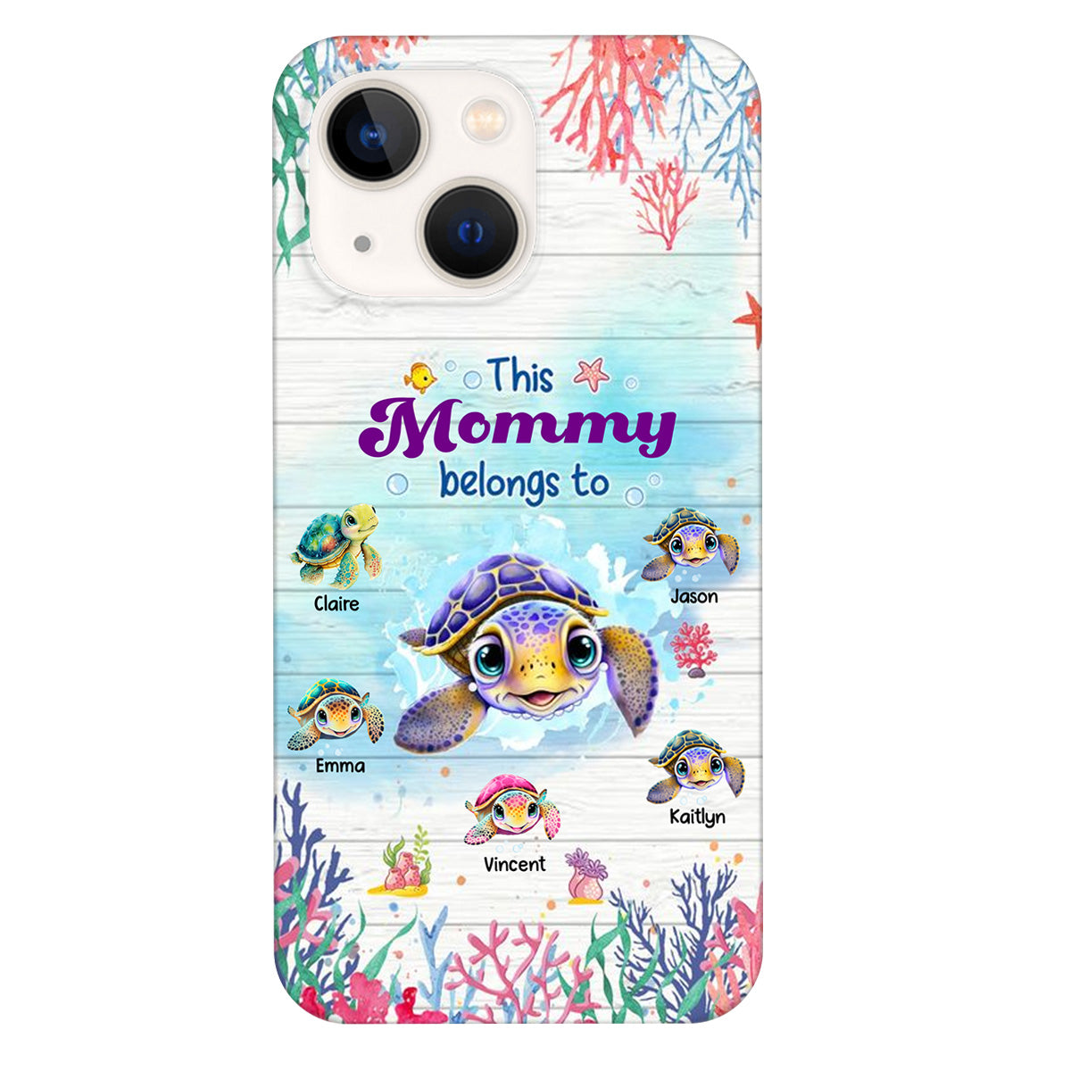 Personalized This Grandma belongs to Cute Ocean Turtles Phone Case