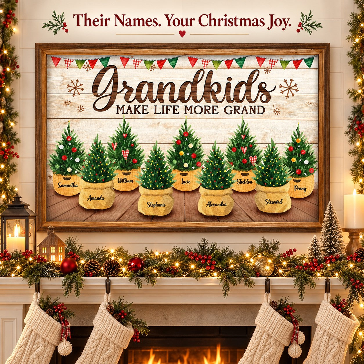 The Greatest Joy Of All – Personalized Horizontal Canvas| Custom Family Keepsake Gift For Grandparents