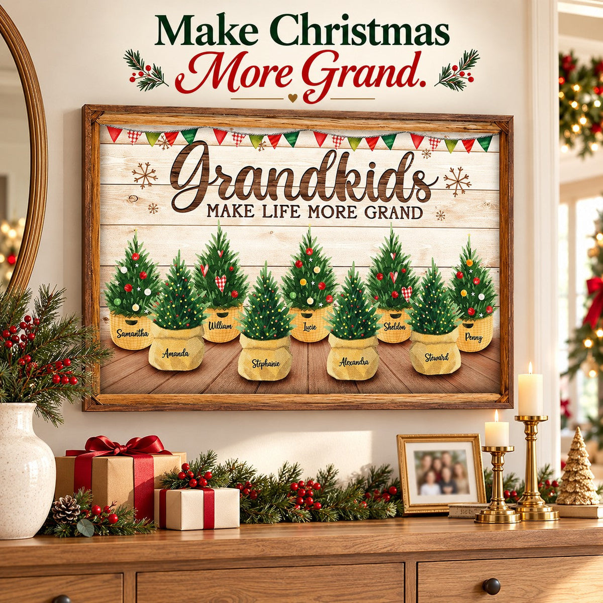 The Greatest Joy Of All – Personalized Horizontal Canvas| Custom Family Keepsake Gift For Grandparents