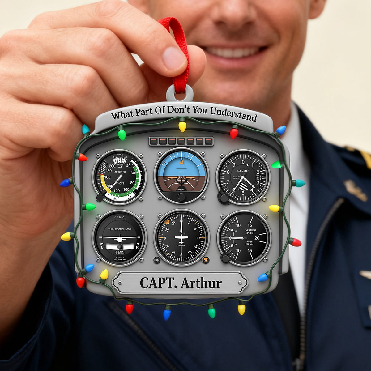 Personalized Gifts For Pilot Christmas Ornament - Flight Instruments Six Pack