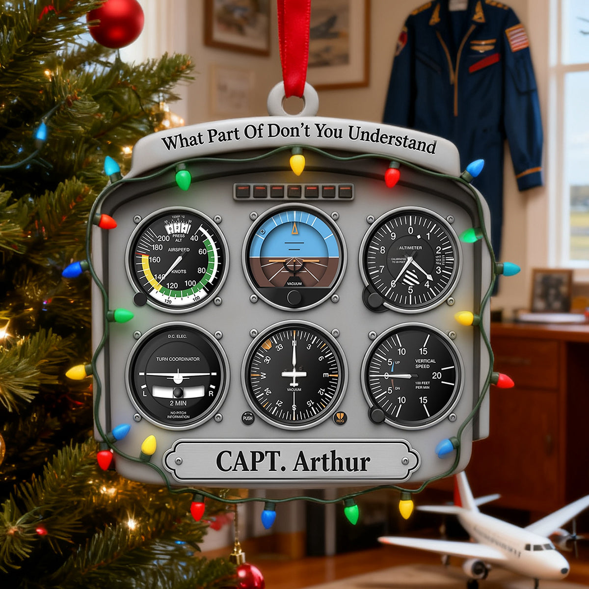 Personalized Gifts For Pilot Christmas Ornament - Flight Instruments Six Pack