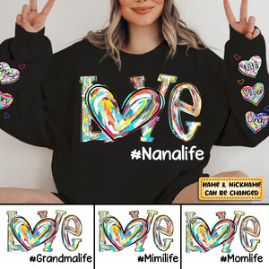Personalized Love Grandmalife Cute Heart Kids Sweatshirt