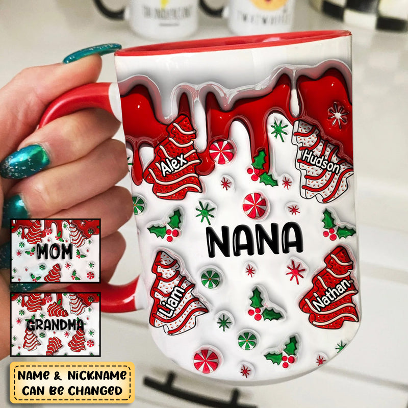 Christmas Tree Cakes Grandma With Xmas Snack Cakes Grandkids Personalized Accent Mug