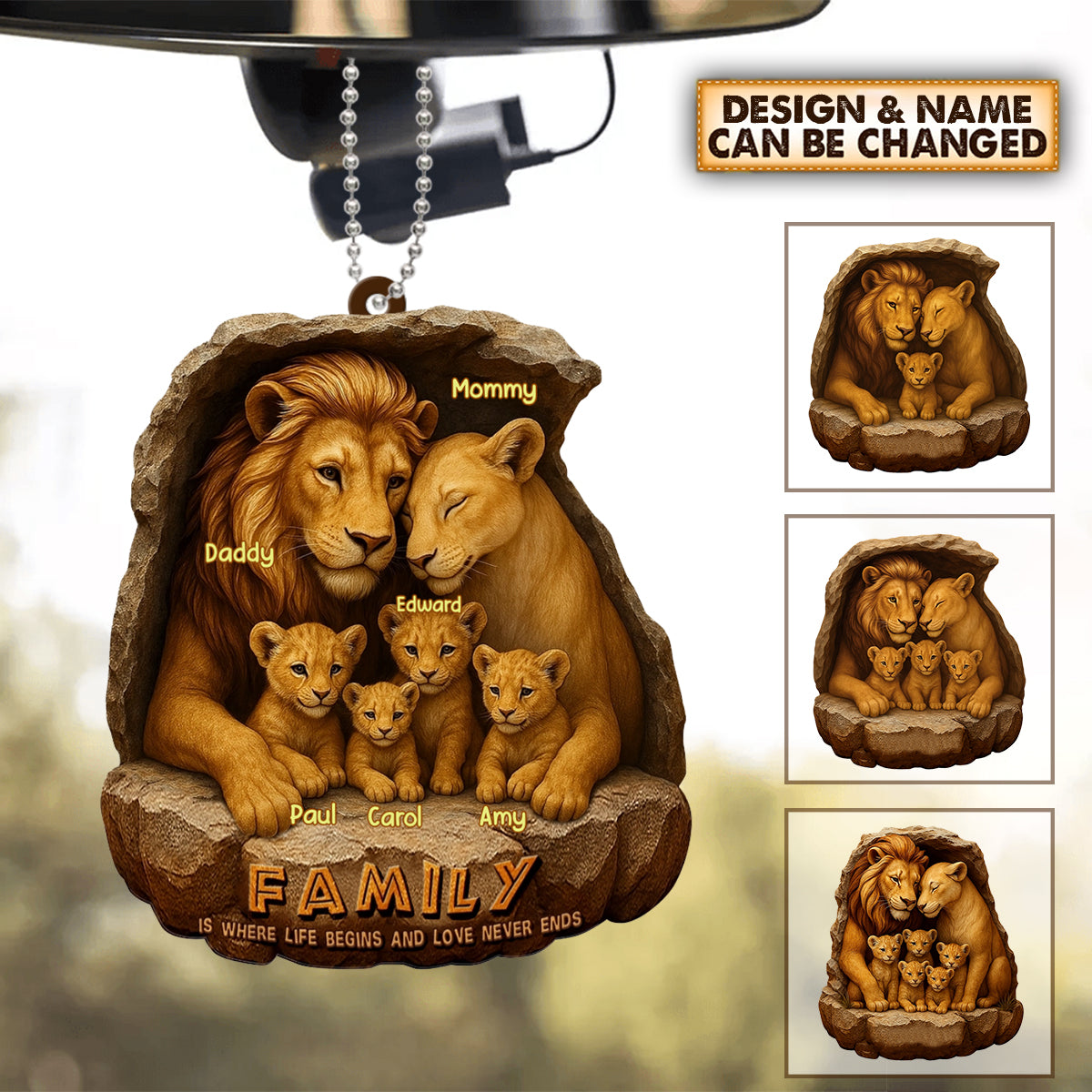 Personalized Gifts For Family Ornament- Custom 'Roaring Family' Ornament