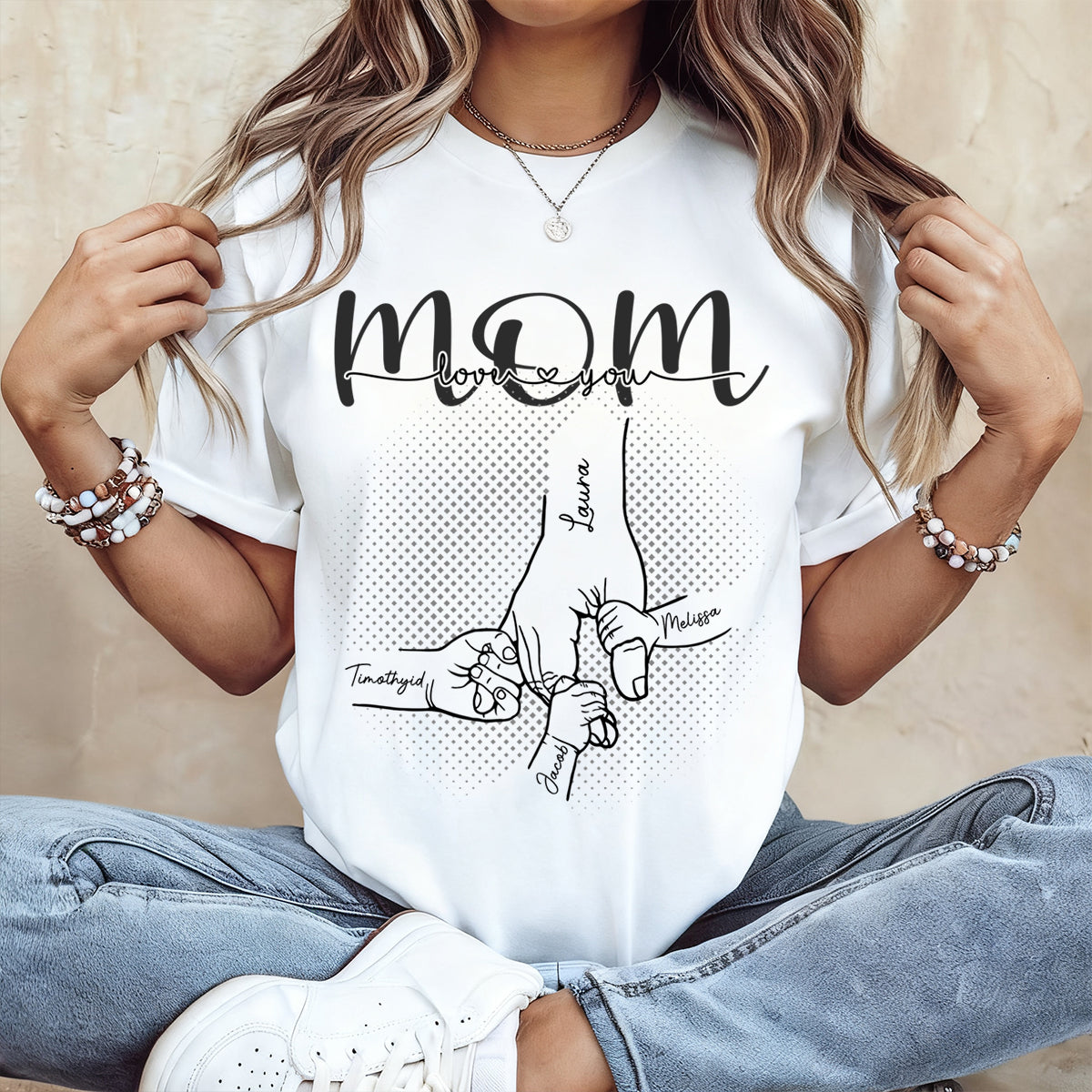 Custom Unisex T-shirt, - Personalized Mother's Day Birthday Gifts For Mom, Grandma