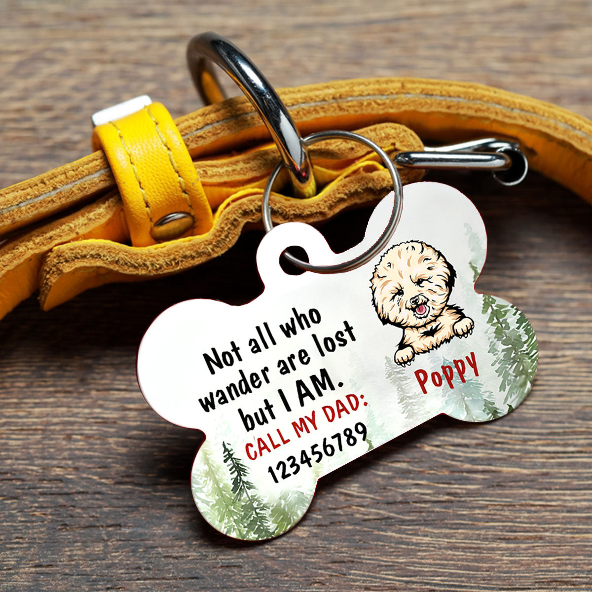 Personalized Dog Lost Wander Bone Pet Tag For Dog Mom, Dog Dad