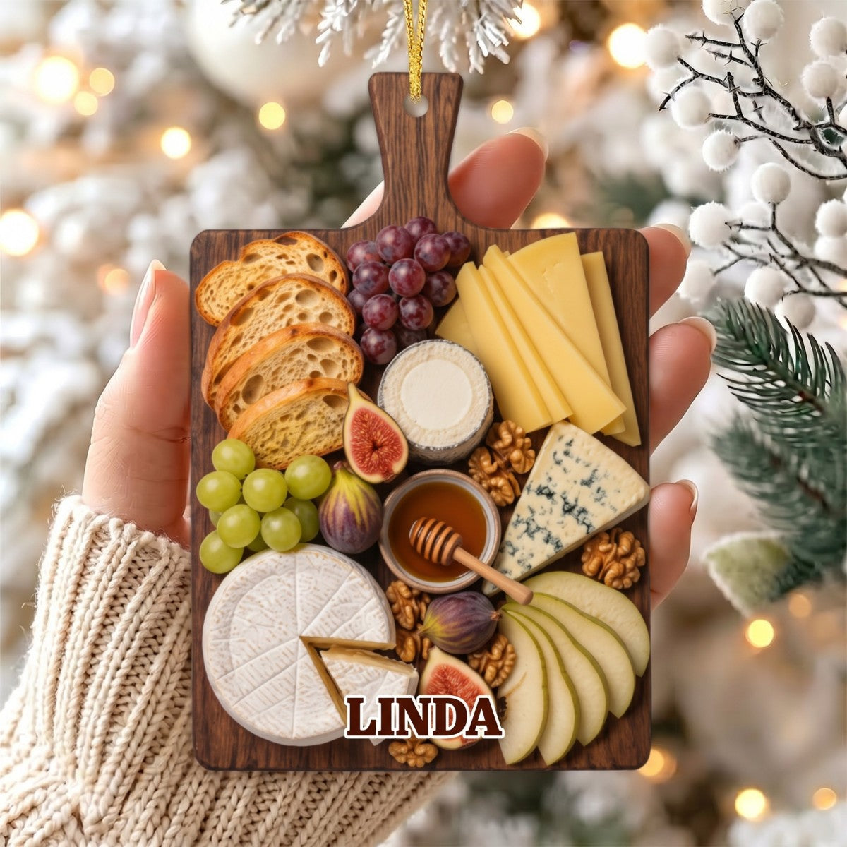 World Cuisine Platter Ornament – Personalized Christmas Tree Hanging Decoration Gift For Foodie