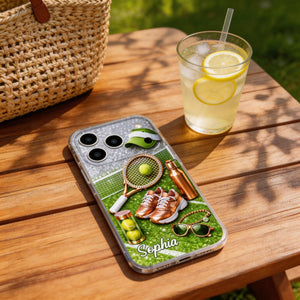 Game Set Match - Personalized Clear Phone Case, Gift For Tennis Lovers