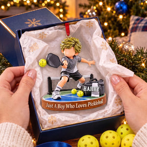 Personalized Pickleball Boy Pickleball Girl Christmas Ornament