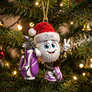 Personalized Victory Gesture Cute Golf Ball Hanging Ornament – Custom Gift For Golf Lovers
