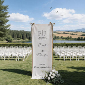 Welcome To The Wedding Of Mr. & Mrs. • Custom Fabric Wedding Welcome Sign •  Personalized Wedding Decor