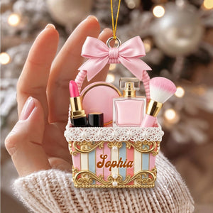 Lipstick Beauty Brush Christmas Ornament - Personalized Gift For Makeup Lovers