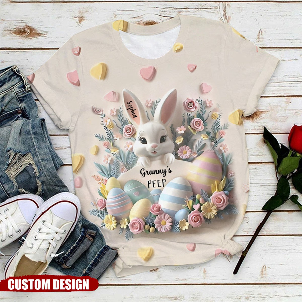 Grandma's Bunnies - Personalized Grandma All Over Shirt