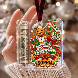 Personalized Christmas Cash Gift Holder Acrylic Ornament