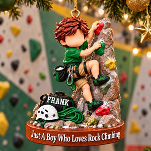 Personalized Rocking Climbing Boy Rocking Climbing Girl Christmas Ornament
