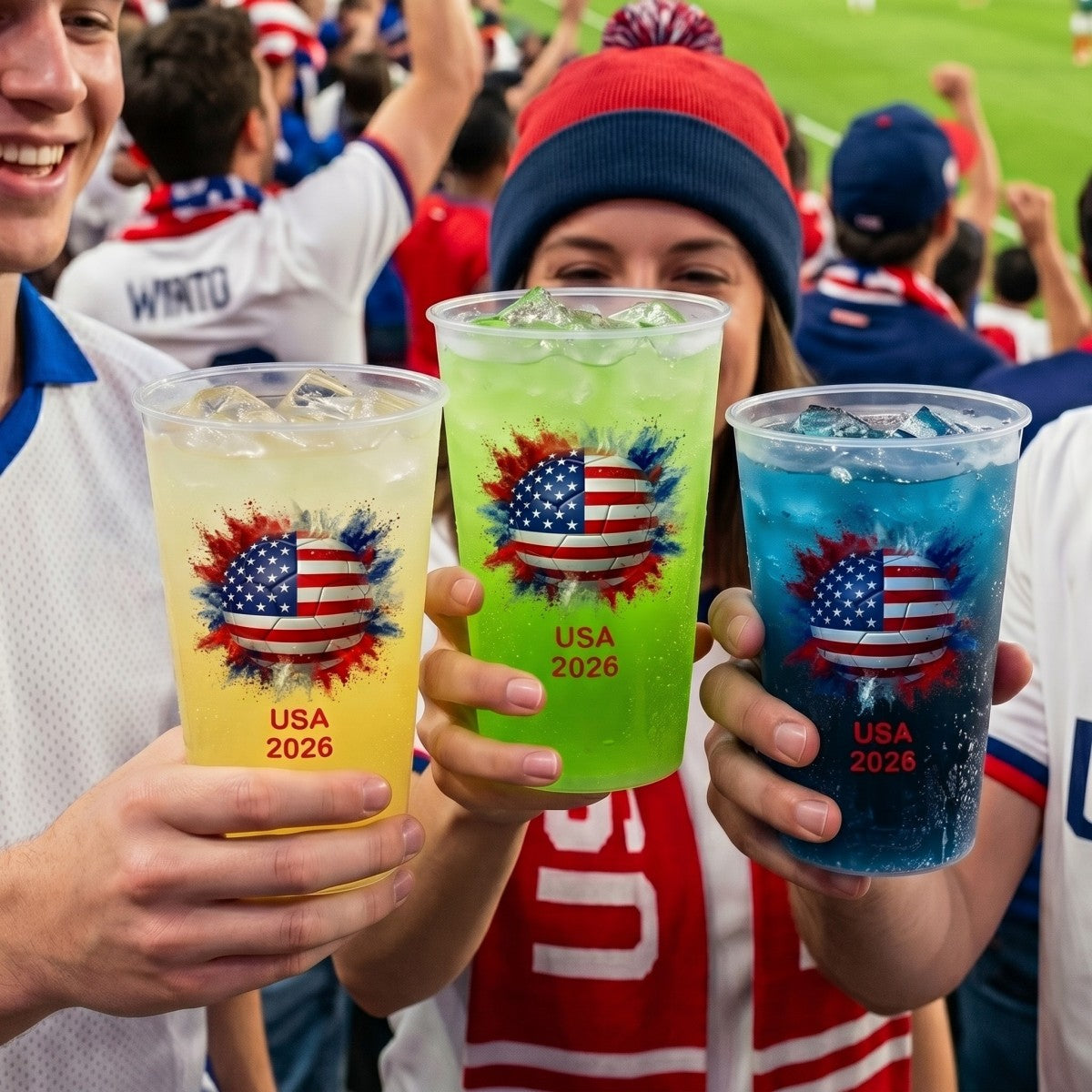 Country Flags Soccer Ball Personalized Frosted Cups