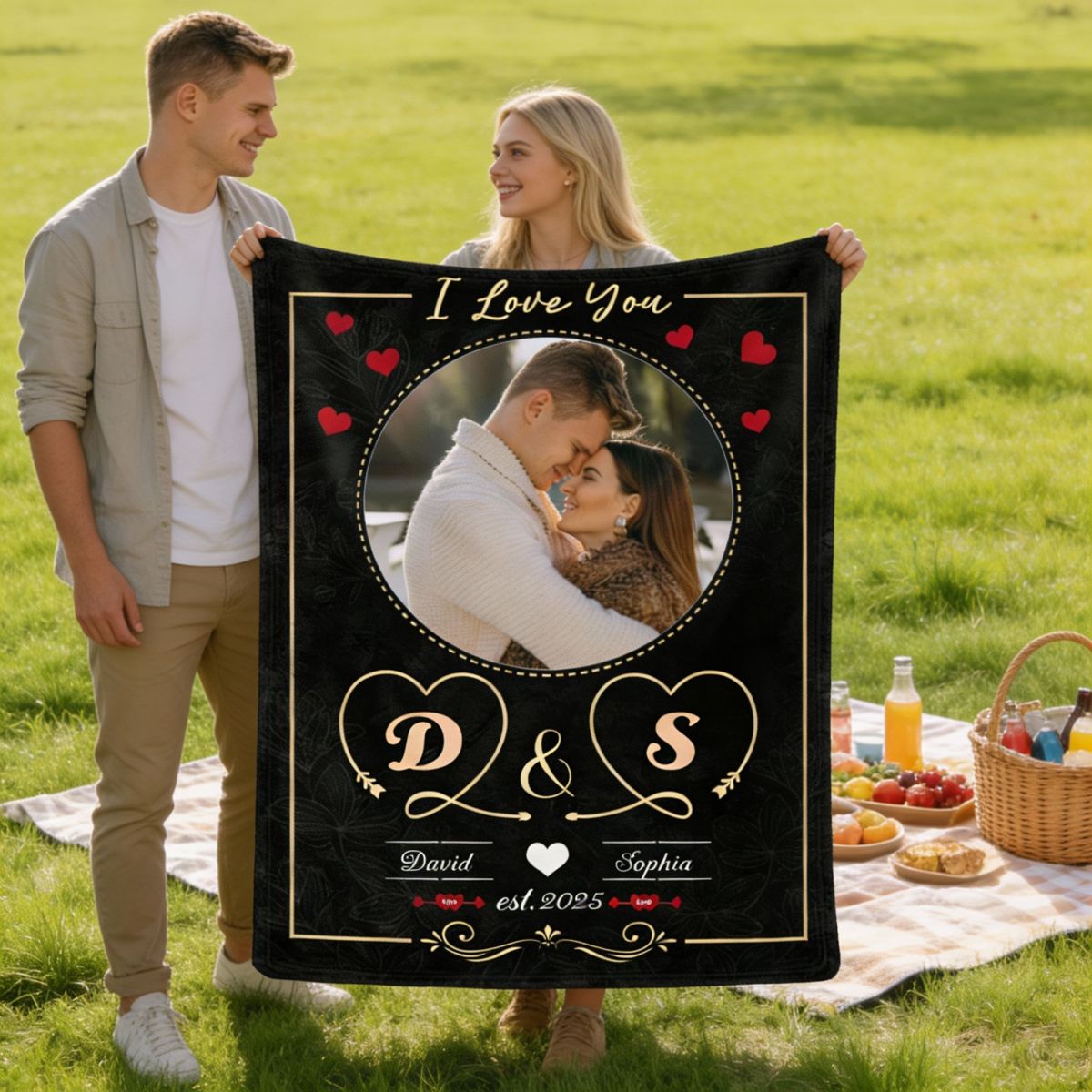 Loving Gift For Couples Custom Photo I Love You - Personalized Fleece Blanket