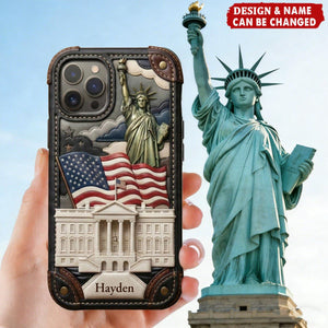 American 250th Anniversary - Personalized Leather Phone Case