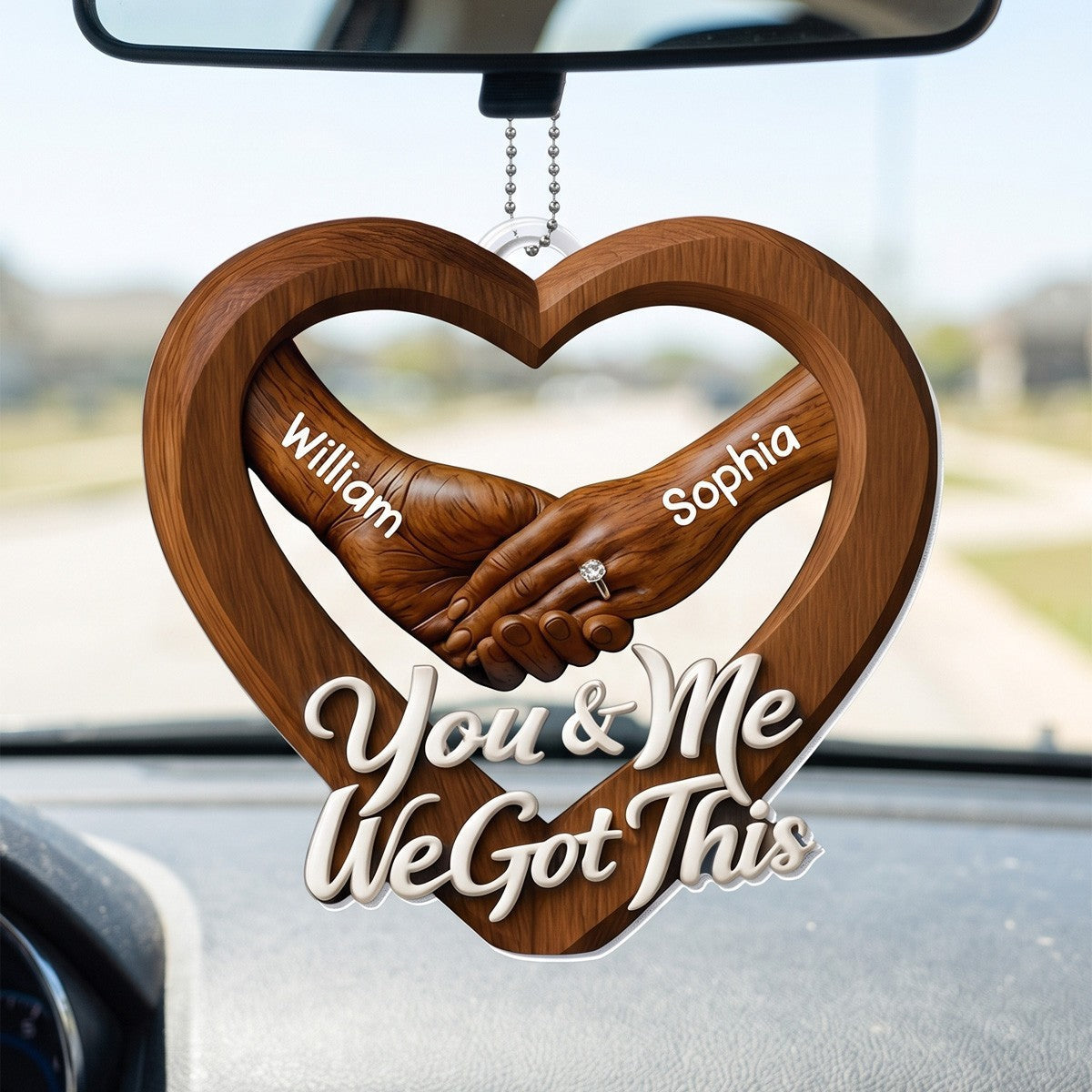 Engagement Gift Hand In Hand Couple – Personalized Acrylic Hanging Ornament