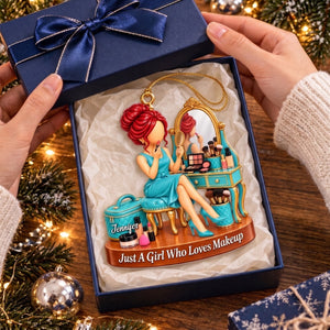Personalized Makeup Girl Christmas Ornament