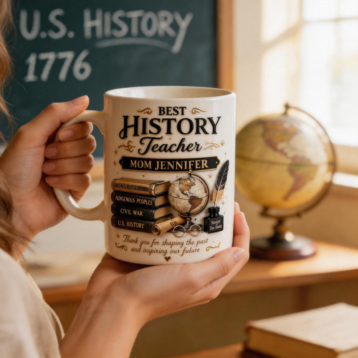 America 250th Anniversary Patriotic Coffee Cup – Personalized History Teacher Mom Mug