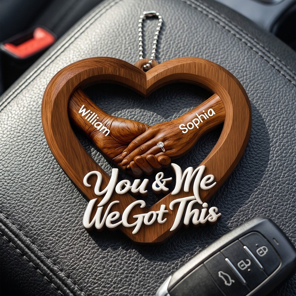 Engagement Gift Hand In Hand Couple – Personalized Acrylic Hanging Ornament