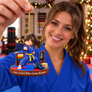 Karate Gift - Just A Boy Who Loves Karate Personalized Christmas Ornament
