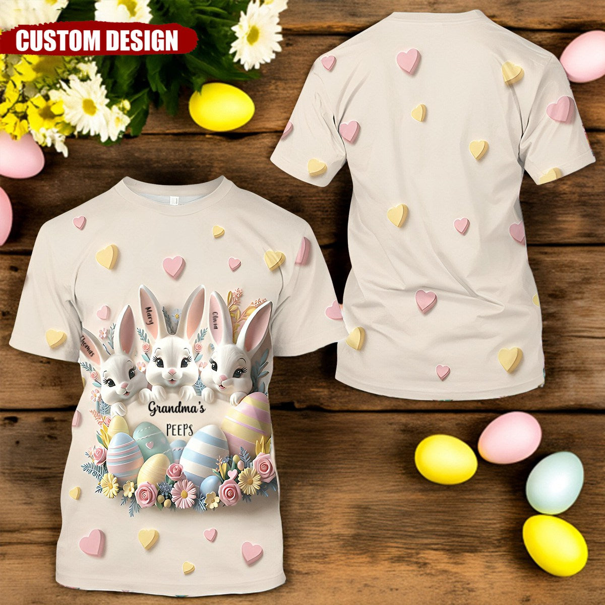 Grandma's Bunnies - Personalized Grandma All Over Shirt
