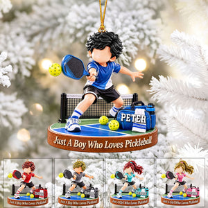Personalized Pickleball Boy Pickleball Girl Christmas Ornament