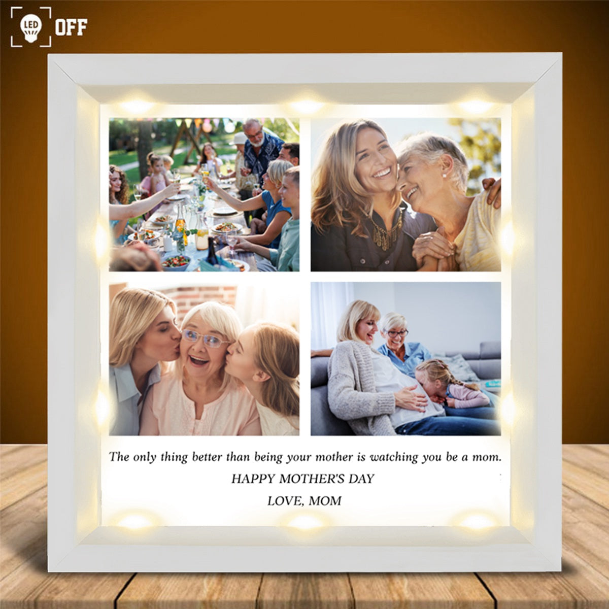 Personalized Custom Photo Frame with Text Shadow Light Box