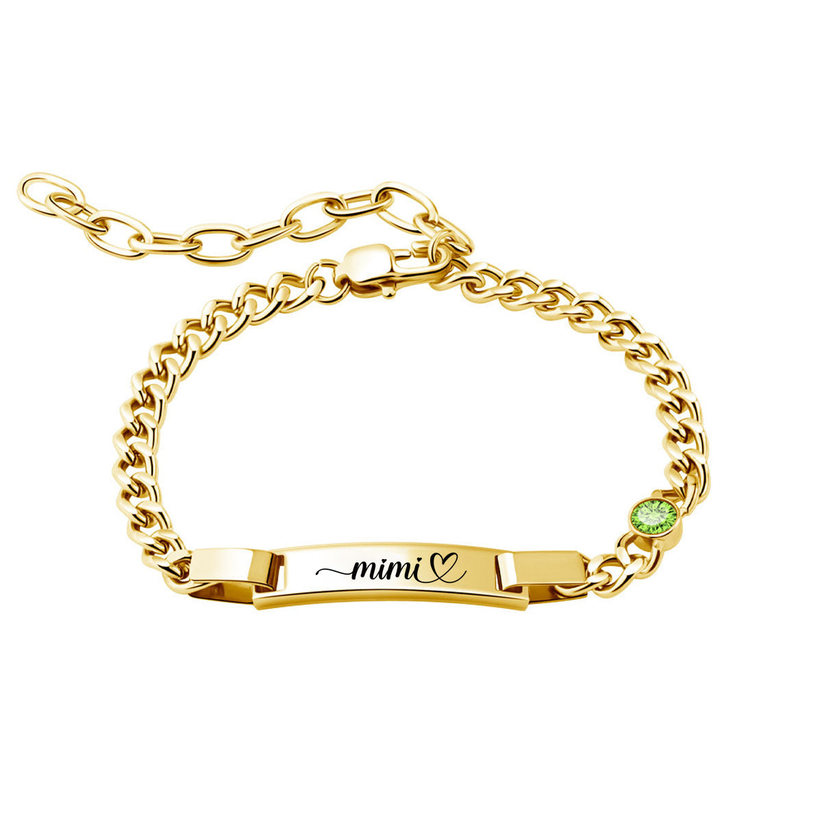 Engraved Name Birthstone Bracelet For Mom Grandma