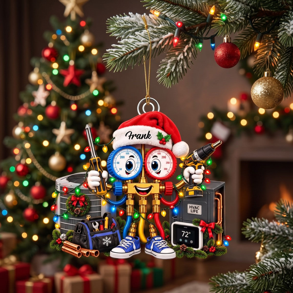 Personalized HVAC Technician Christmas Ornament – Custom Name Gift For Heating & Cooling Pros