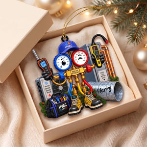 Personalized HVAC Christmas Ornament – Custom AC Technician Gift | Funny Holiday Décor For HVAC Technicians & Electricians