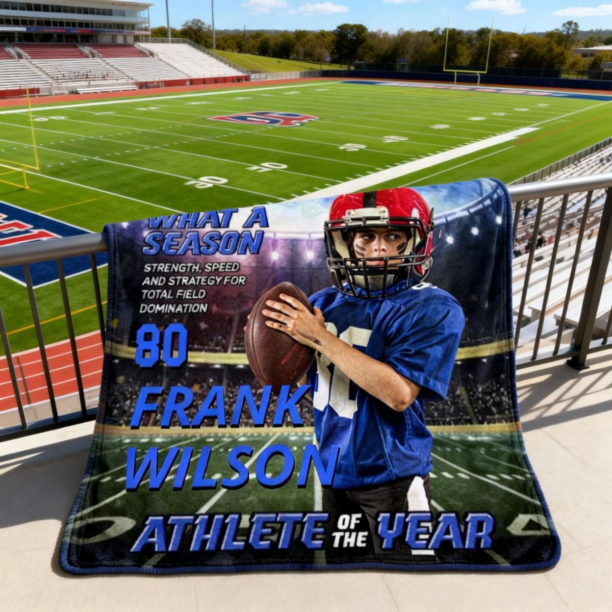 Custom Photo Magazine Cover Personalized American Football Blanket Gift for American Football Lovers