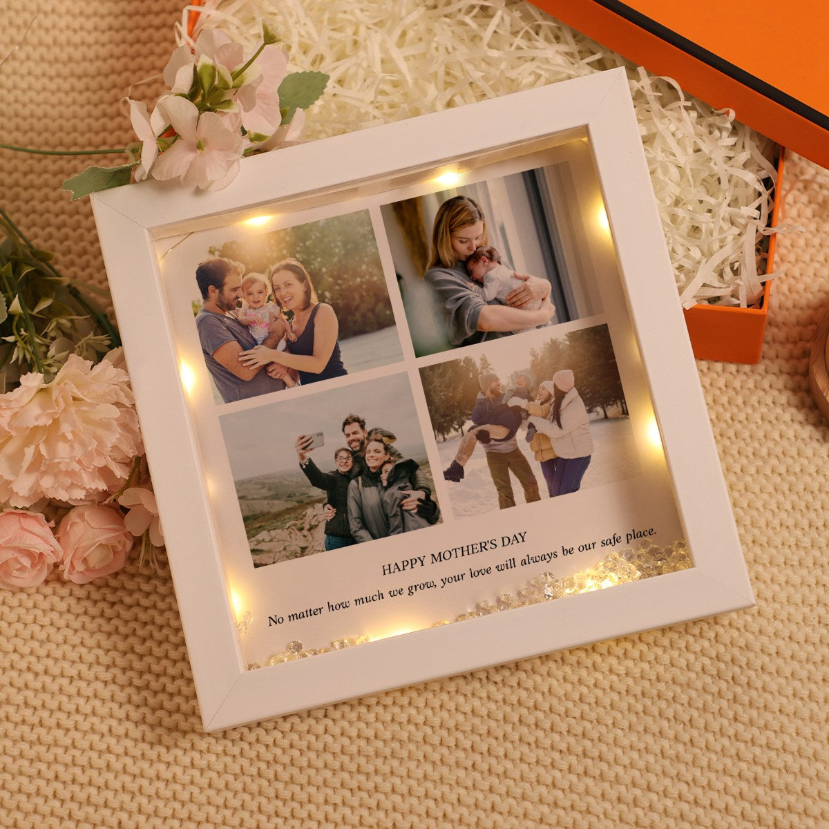 Personalized Custom Photo Frame with Text Shadow Light Box