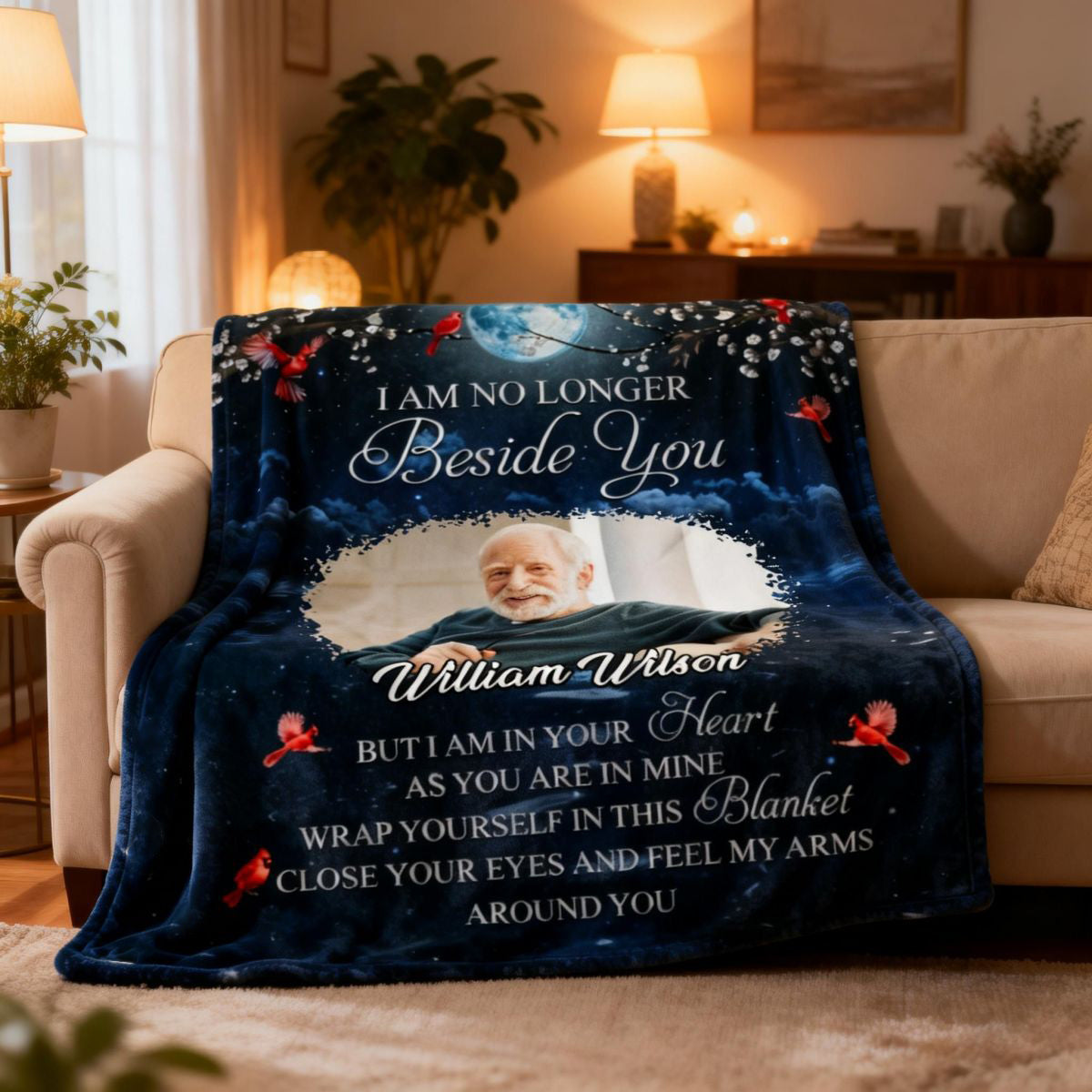 A Hug From Heaven When You Really Miss Me Memorial - Custom Photo Personalized Fleece Blanket