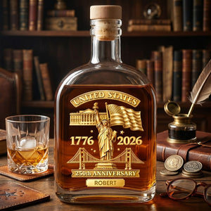 Personalized 250th Anniversary Whiskey Bottle – Patriotic Gift