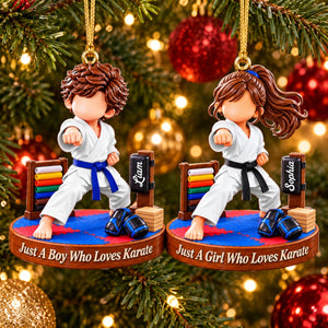 Karate Gift - Just A Boy Who Loves Karate Personalized Christmas Ornament