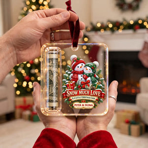 Custom Name Couple Christmas Money Holder Acrylic Ornament – Personalized Holiday Keepsake